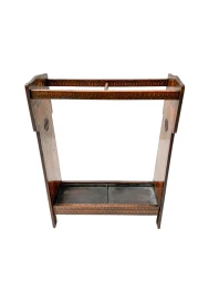 Aesthetic Movement Umbrella Stand, Hand-Painted Fruitwood, 1890s